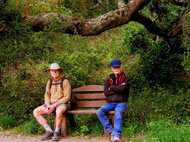 Dan and Jerry on a bench