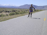 Liz skating Benton Crossing Road