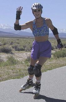 Liz Miller skating in Owens Valley