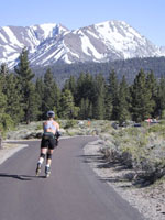 Liz skating Mammoth Main Path