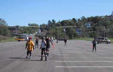 Our parking lot next to the Bass Pond.  Photo by Phil Thompson.